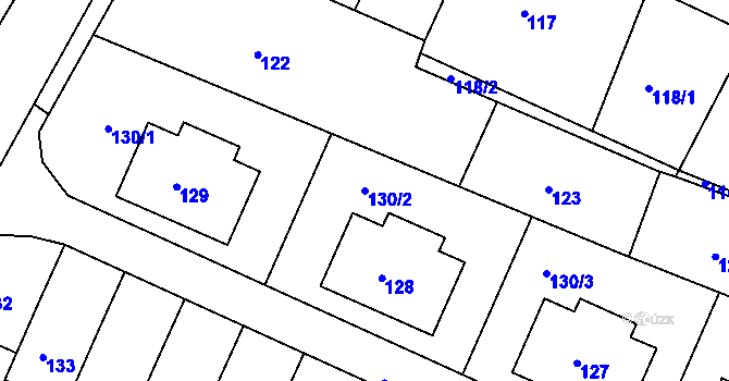 Parcela st. 130/2 v KÚ Želechovice nad Dřevnicí, Katastrální mapa