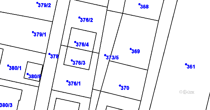 Parcela st. 373/5 v KÚ Želechovice nad Dřevnicí, Katastrální mapa