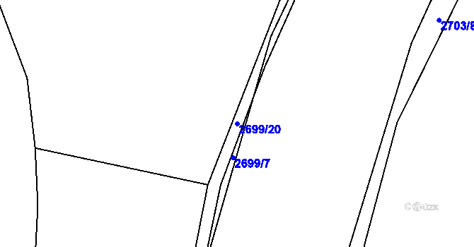 Parcela st. 2699/20 v KÚ Želechovice nad Dřevnicí, Katastrální mapa