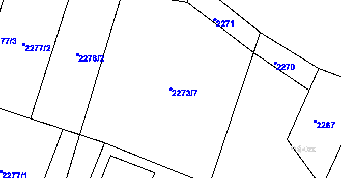 Parcela st. 2273/7 v KÚ Želechovice nad Dřevnicí, Katastrální mapa
