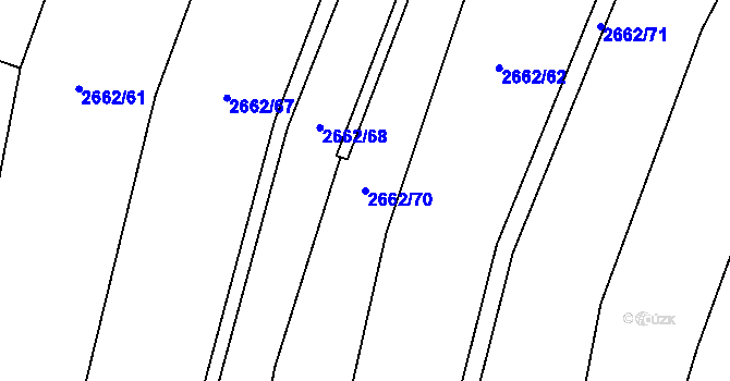 Parcela st. 2662/70 v KÚ Želechovice nad Dřevnicí, Katastrální mapa
