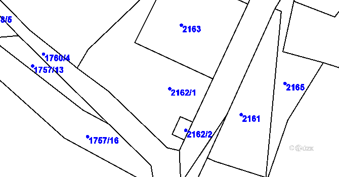 Parcela st. 2162/1 v KÚ Želechovice nad Dřevnicí, Katastrální mapa