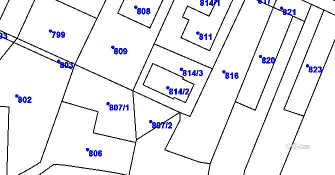 Parcela st. 814/2 v KÚ Želechovice nad Dřevnicí, Katastrální mapa