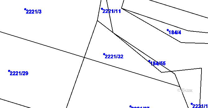 Parcela st. 2221/32 v KÚ Želechovice nad Dřevnicí, Katastrální mapa