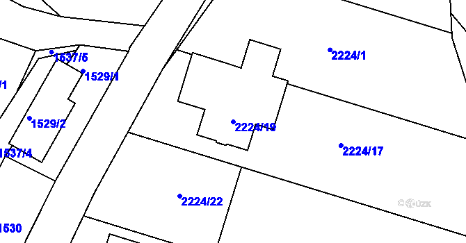 Parcela st. 2224/19 v KÚ Želechovice nad Dřevnicí, Katastrální mapa