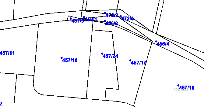 Parcela st. 457/24 v KÚ Želechovice nad Dřevnicí, Katastrální mapa