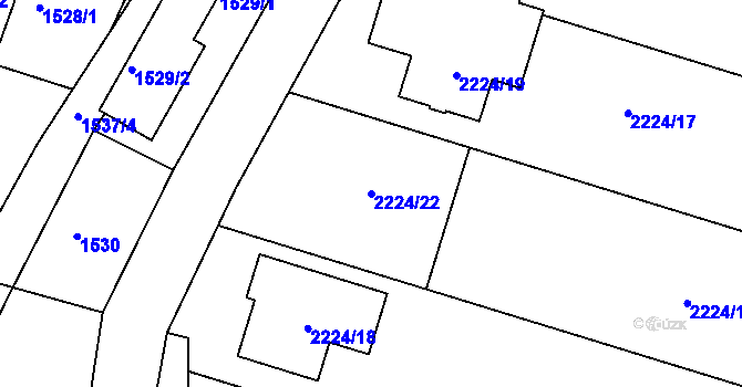 Parcela st. 2224/22 v KÚ Želechovice nad Dřevnicí, Katastrální mapa