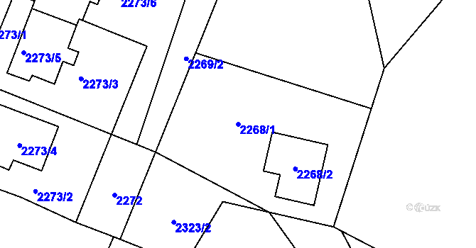 Parcela st. 2268/1 v KÚ Želechovice nad Dřevnicí, Katastrální mapa