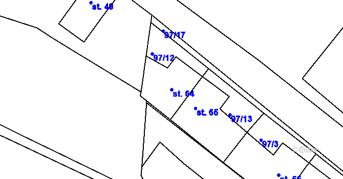 Parcela st. 64 v KÚ Liběšice u Želenic, Katastrální mapa