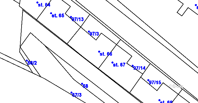 Parcela st. 66 v KÚ Liběšice u Želenic, Katastrální mapa