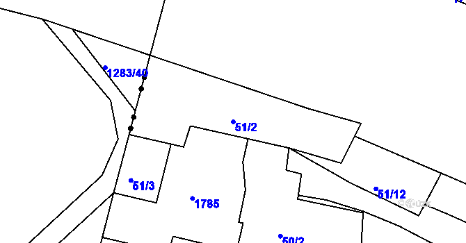 Parcela st. 51/2 v KÚ Liběšice u Želenic, Katastrální mapa