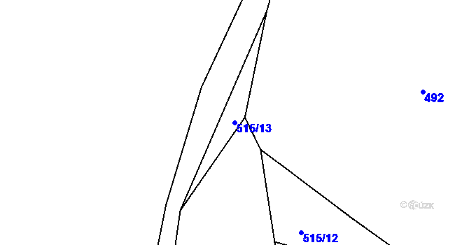 Parcela st. 515/13 v KÚ Želenice u Mostu, Katastrální mapa