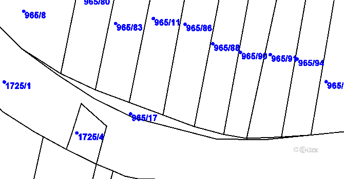 Parcela st. 965/87 v KÚ Želenice u Mostu, Katastrální mapa