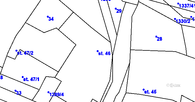 Parcela st. 46 v KÚ Frymburk u Sušice, Katastrální mapa