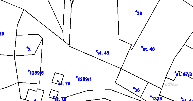 Parcela st. 49 v KÚ Frymburk u Sušice, Katastrální mapa