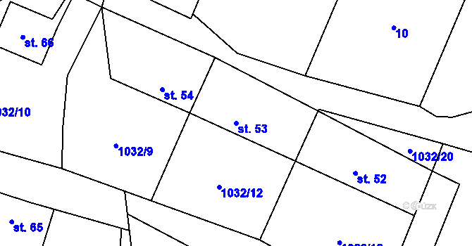 Parcela st. 53 v KÚ Frymburk u Sušice, Katastrální mapa