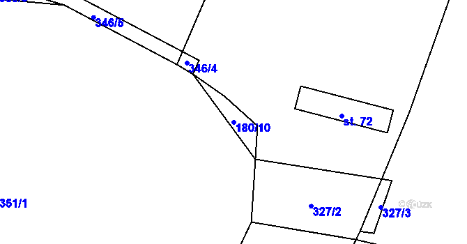 Parcela st. 180/10 v KÚ Frymburk u Sušice, Katastrální mapa