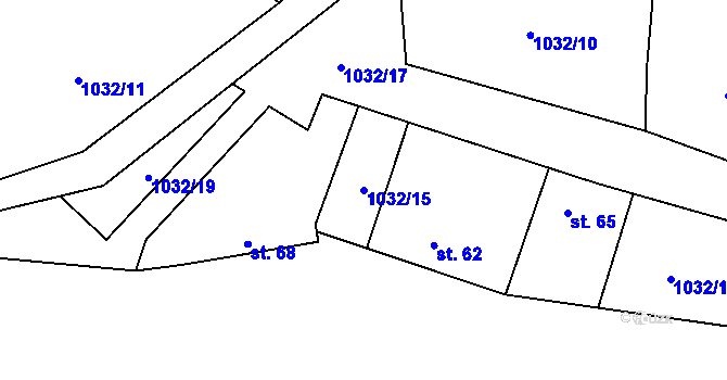Parcela st. 1032/15 v KÚ Frymburk u Sušice, Katastrální mapa