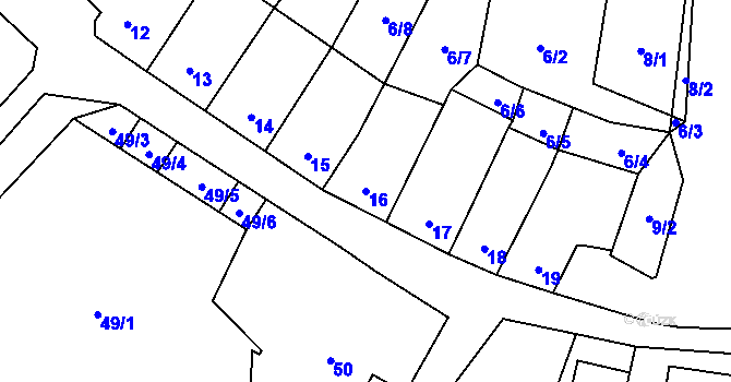 Parcela st. 16 v KÚ Želešice, Katastrální mapa