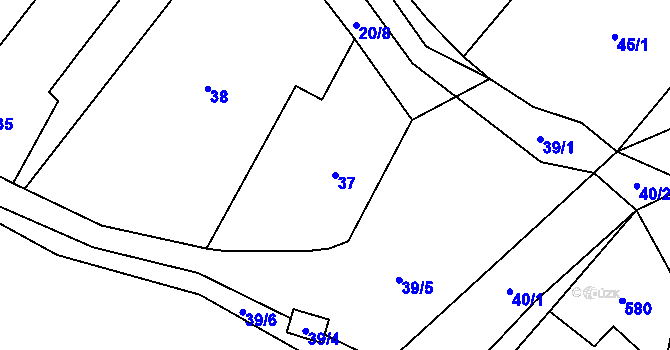 Parcela st. 37 v KÚ Želešice, Katastrální mapa