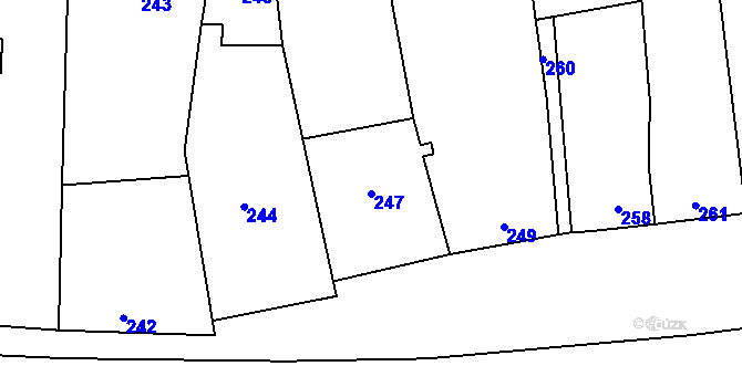 Parcela st. 247 v KÚ Želešice, Katastrální mapa