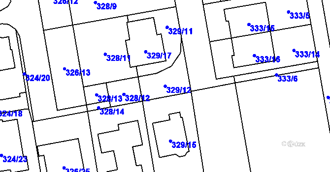Parcela st. 329/12 v KÚ Želešice, Katastrální mapa