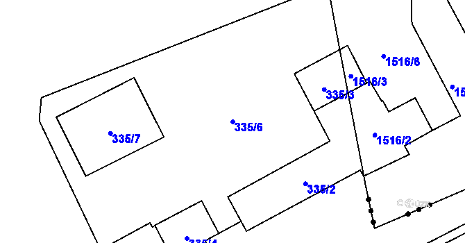 Parcela st. 335/6 v KÚ Želešice, Katastrální mapa
