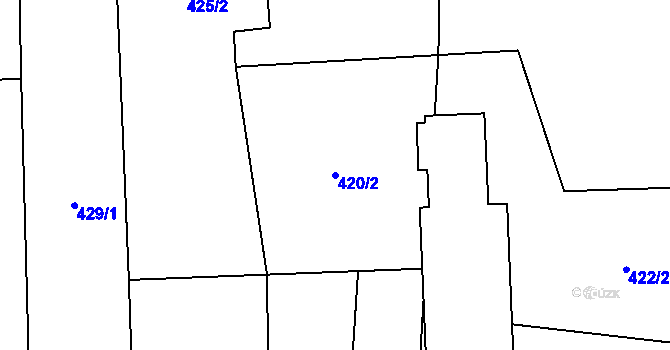 Parcela st. 420/2 v KÚ Želešice, Katastrální mapa