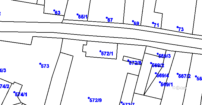 Parcela st. 572/1 v KÚ Želešice, Katastrální mapa