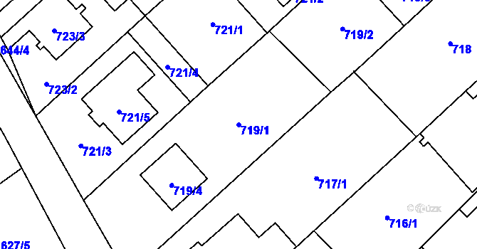 Parcela st. 719/1 v KÚ Želešice, Katastrální mapa
