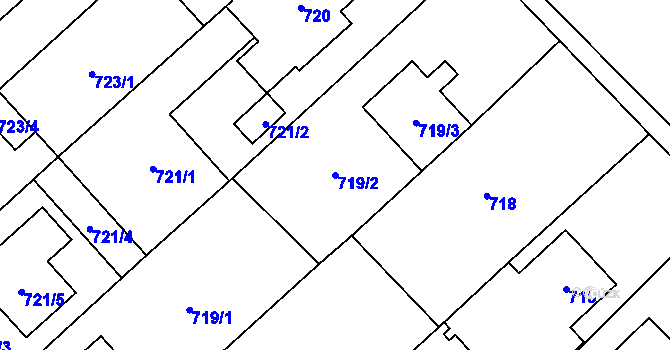 Parcela st. 719/2 v KÚ Želešice, Katastrální mapa