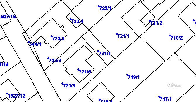 Parcela st. 721/4 v KÚ Želešice, Katastrální mapa