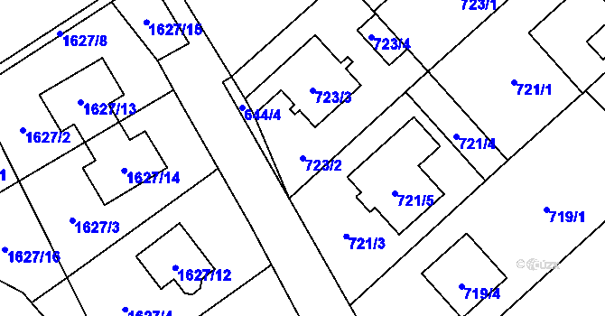 Parcela st. 723/2 v KÚ Želešice, Katastrální mapa