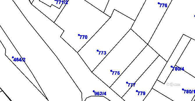 Parcela st. 773 v KÚ Želešice, Katastrální mapa