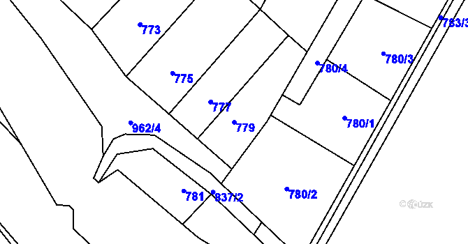 Parcela st. 779 v KÚ Želešice, Katastrální mapa