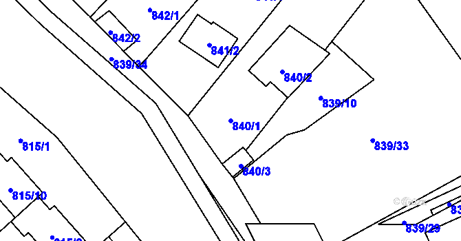 Parcela st. 840/1 v KÚ Želešice, Katastrální mapa