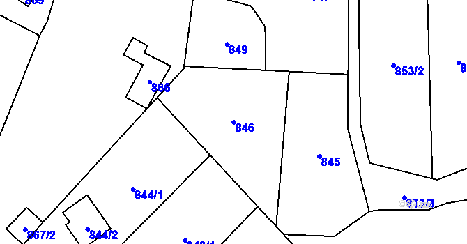 Parcela st. 846 v KÚ Želešice, Katastrální mapa