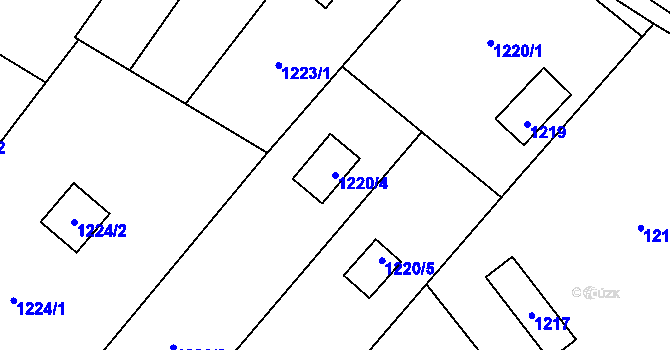 Parcela st. 1220/4 v KÚ Želešice, Katastrální mapa