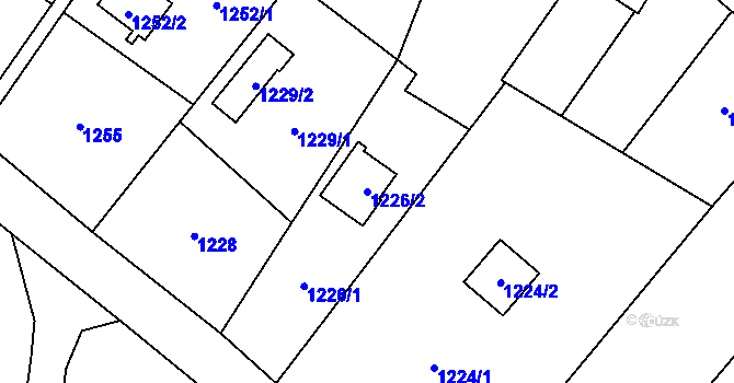 Parcela st. 1226/2 v KÚ Želešice, Katastrální mapa
