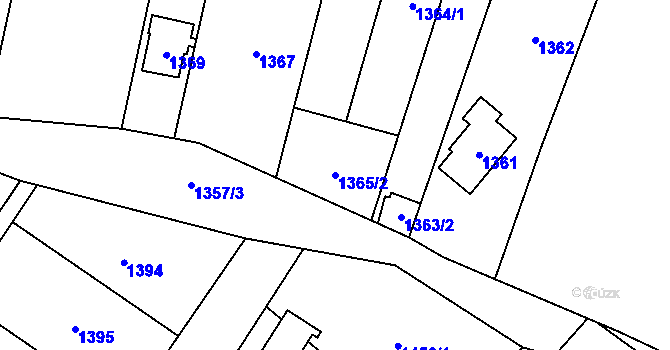 Parcela st. 1365/2 v KÚ Želešice, Katastrální mapa