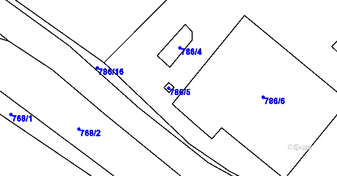 Parcela st. 786/5 v KÚ Želešice, Katastrální mapa