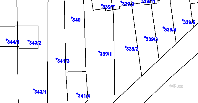 Parcela st. 339/1 v KÚ Želešice, Katastrální mapa