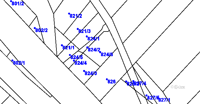 Parcela st. 824/6 v KÚ Želešice, Katastrální mapa