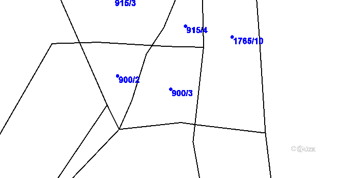 Parcela st. 900/3 v KÚ Želešice, Katastrální mapa