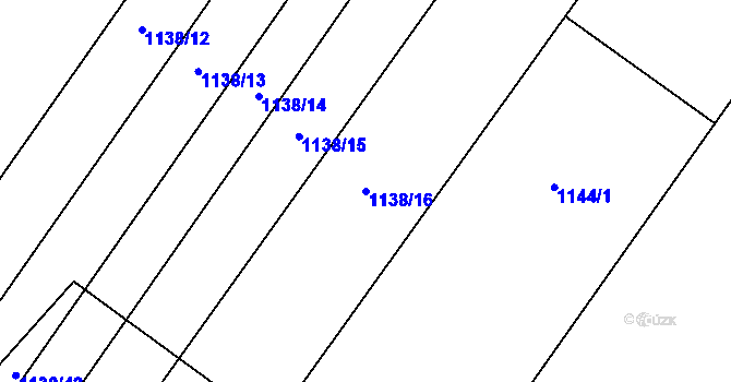 Parcela st. 1138/16 v KÚ Želešice, Katastrální mapa