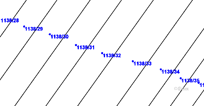 Parcela st. 1138/32 v KÚ Želešice, Katastrální mapa