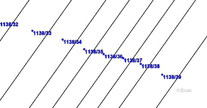 Parcela st. 1138/36 v KÚ Želešice, Katastrální mapa