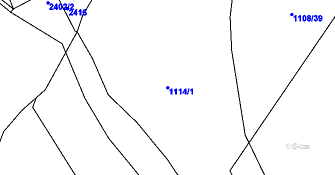 Parcela st. 1114/1 v KÚ Želešice, Katastrální mapa