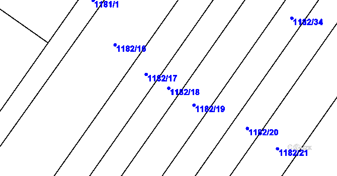 Parcela st. 1182/18 v KÚ Želešice, Katastrální mapa