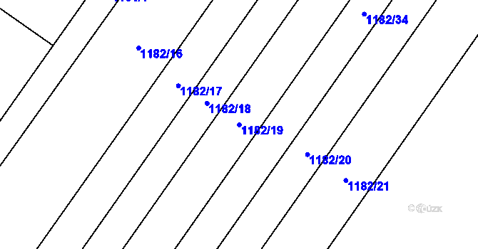 Parcela st. 1182/19 v KÚ Želešice, Katastrální mapa